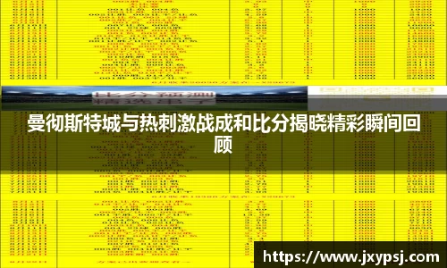 曼彻斯特城与热刺激战成和比分揭晓精彩瞬间回顾